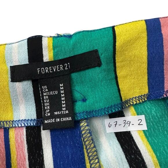 Forever 21 Multicolor Striped High Rise Mini Shorts Women's Size Medium  67-39-2 - Picture 3 of 6